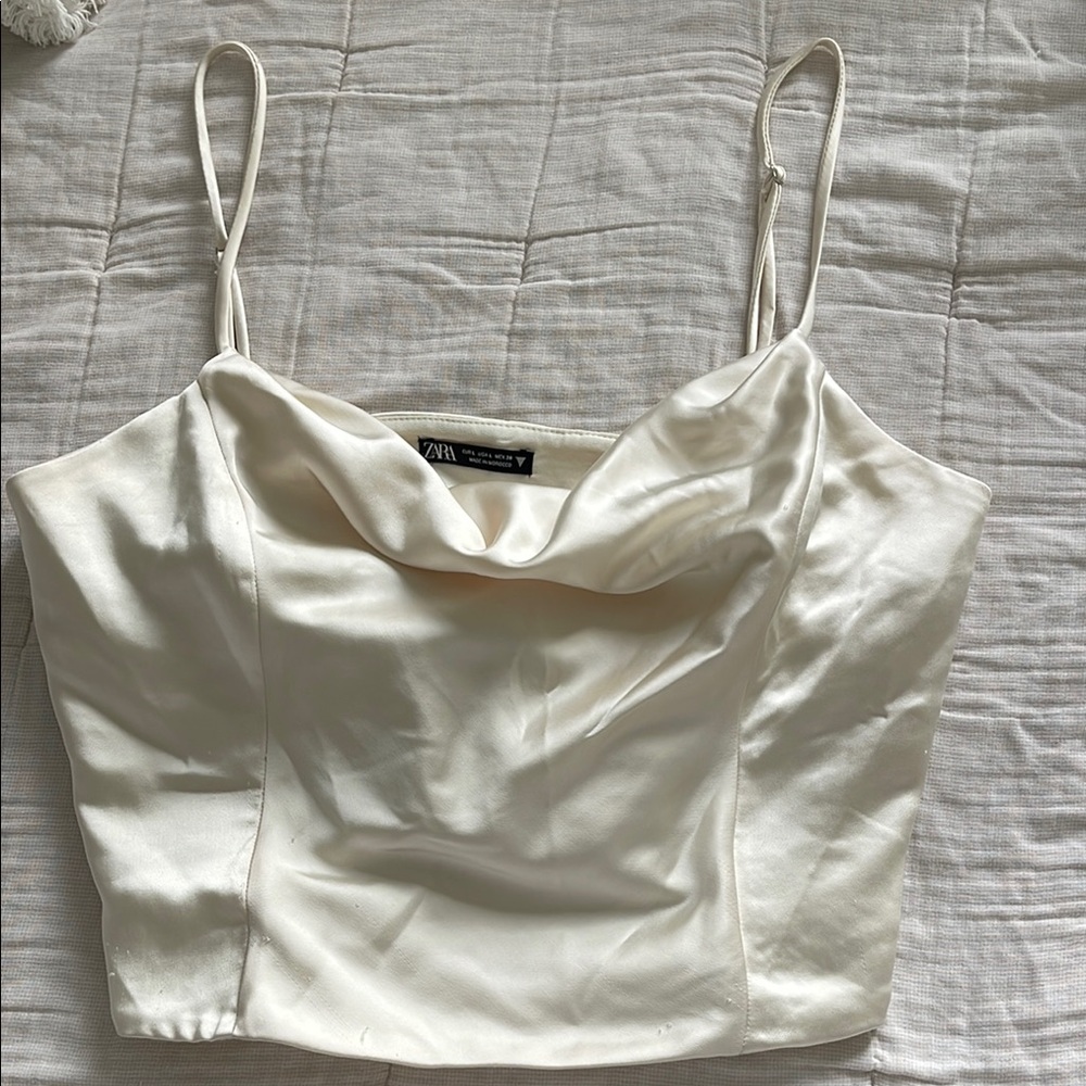 Zara Women's Cream Satin Corset